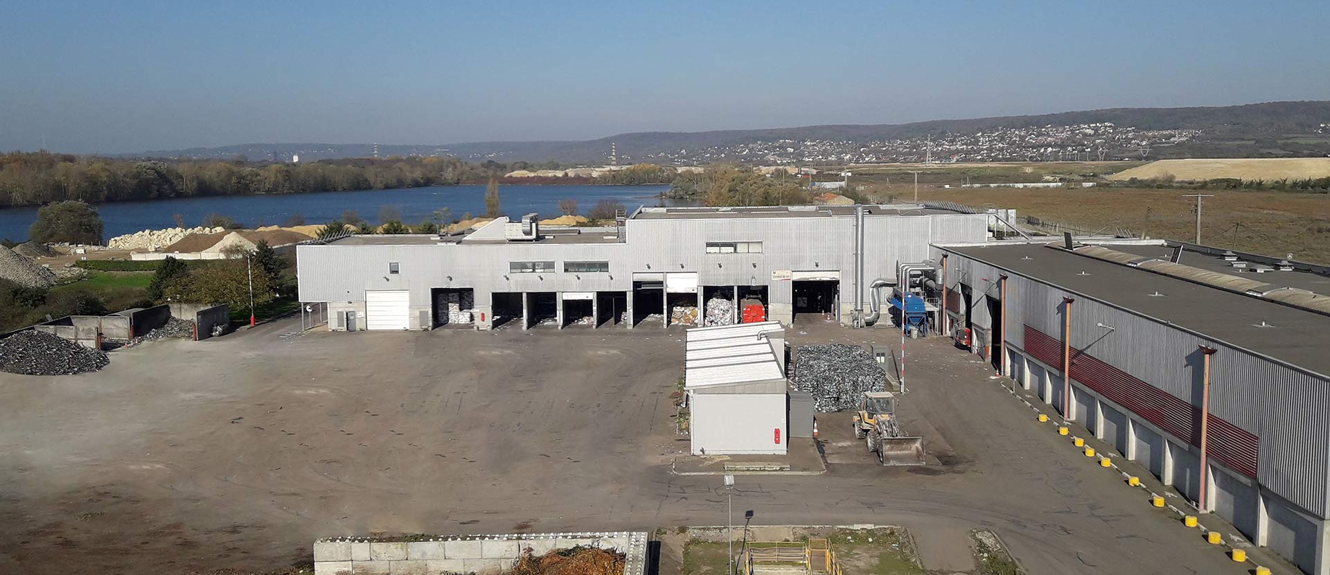 Photo aérienne du centre de valorisation matières Cyrène