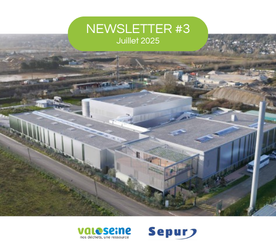 Newsletter #3 Juillet 2025 Image du futur centre de tri Logos Valoseine et Sepur