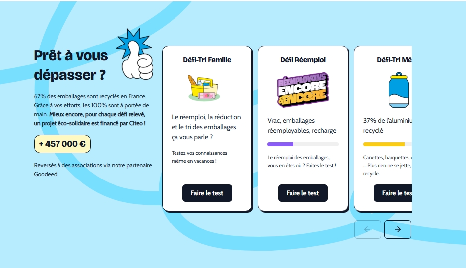 Page des défis CITEO