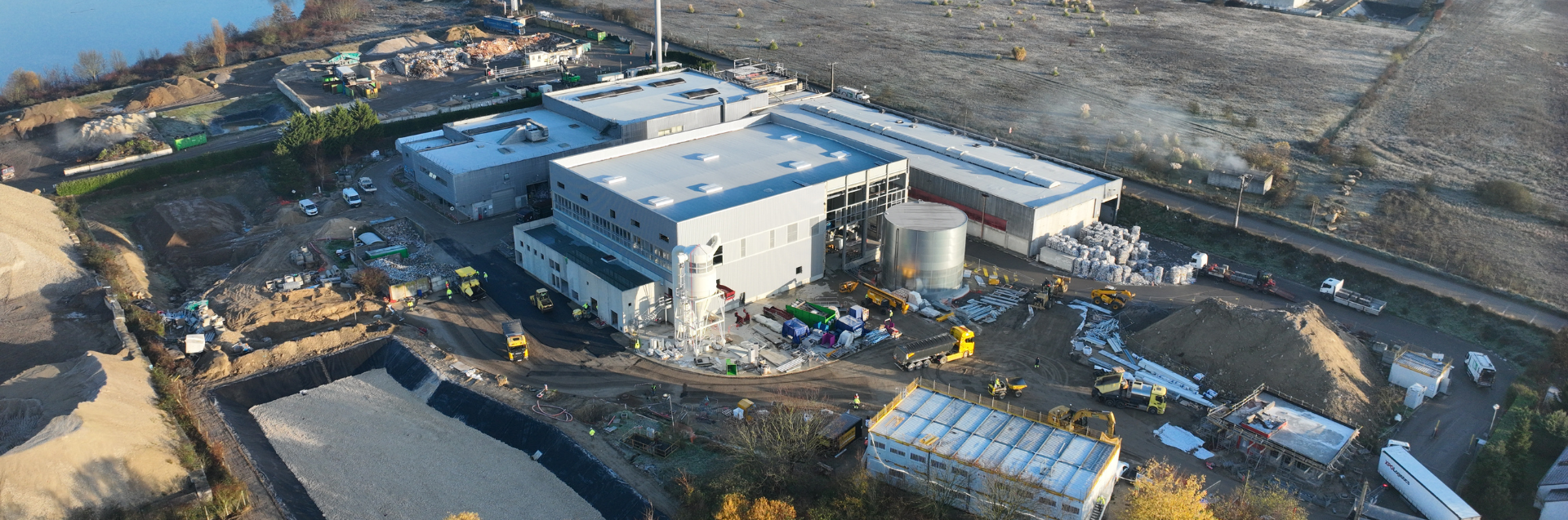 Photo aérienne du centre de valorisation matières Cyrène